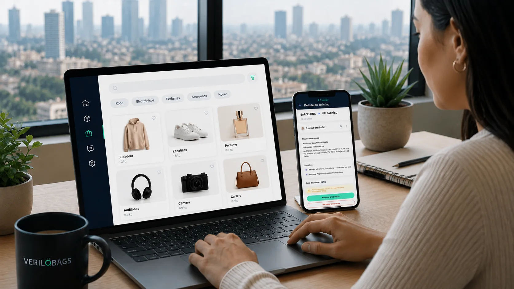 App showing agreement and delivery interface